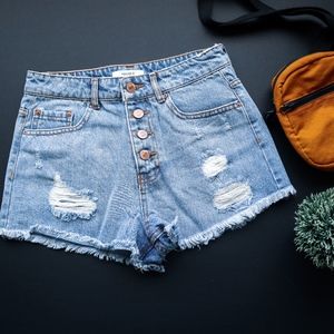 F21 | Button Up Jean Shorts